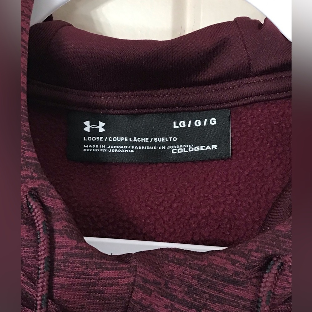 Under Armour Fleece Athletic Drawstring Hoodie Sweatshirt
Large 42 - 44
Burgundy - Picture 12 of 12